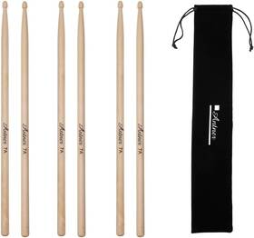 Antner 445041249262 3 Pairs Maple Wood Drumsticks 7a Drum Sticks For Kids And Beginners