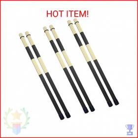 Cashbeat C260411 3 Pair 16 Inch Bamboo Bundle Drumsticks Black 5a Jazz Drum Sticks Cons