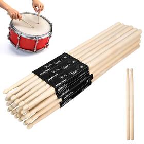 Frdhee 1311200014711234168188 12 Pairs Drum Sticks Classic Maple Wood Oval Tip Drumsticks For Adults