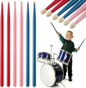 Dag-joyfolk-0064 Joyfolk 3 Pair Kids Drumsticks 13 Inch Maple Wood For Toddler Drum Stick