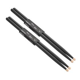 Mea240317ee000316 Meccanixity 2 Pair Maple Wood Drumstick Anti Slip Handle Grips 7a Black Classic Drum Stic