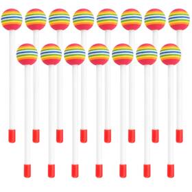 Taicheut 743388543669 15 Pcs Rainbow Hammer Percussion Sticks Lollipop Drum Mallet