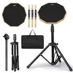 Drum Practice Pad Snare Stand Set 12 In With Double Sided Silent Black. Fixed Price $45.52.