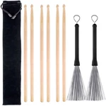 Augshy 3 Pairs 5A Hard Maple Wood Drum Sticks & 1 Retractable Color. Fixed Price $20.41.