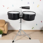 13" 14" Timbales Beginner Drum Set - Black Latin Cowbell Adjustable Stand Sticks. Fixed Price $128.99.